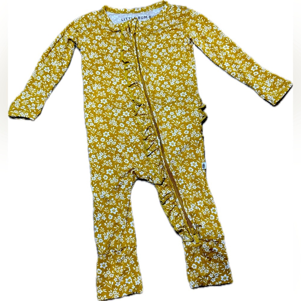 Little Bum Bums Mustard Floral Kids One Piece